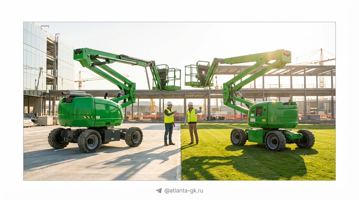    Критерии выбора между дизельным и электрическим коленчатым подъемником Atlanta-gk