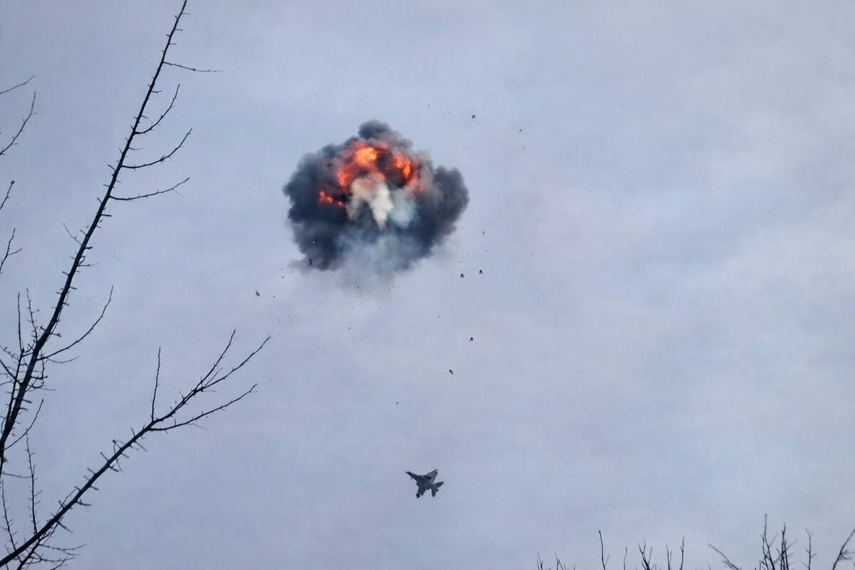 Кадры перехвата БПЛА "Герань-2"