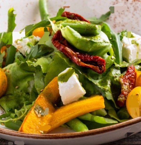 Тыква с вялеными помидорами, уксусом и душистыми травами