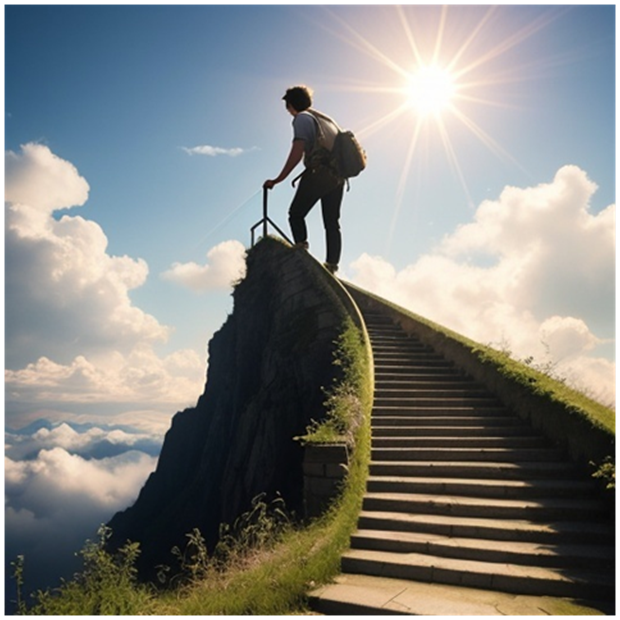 Сгенерировано ИИ-  поднятие Души на Небеса.