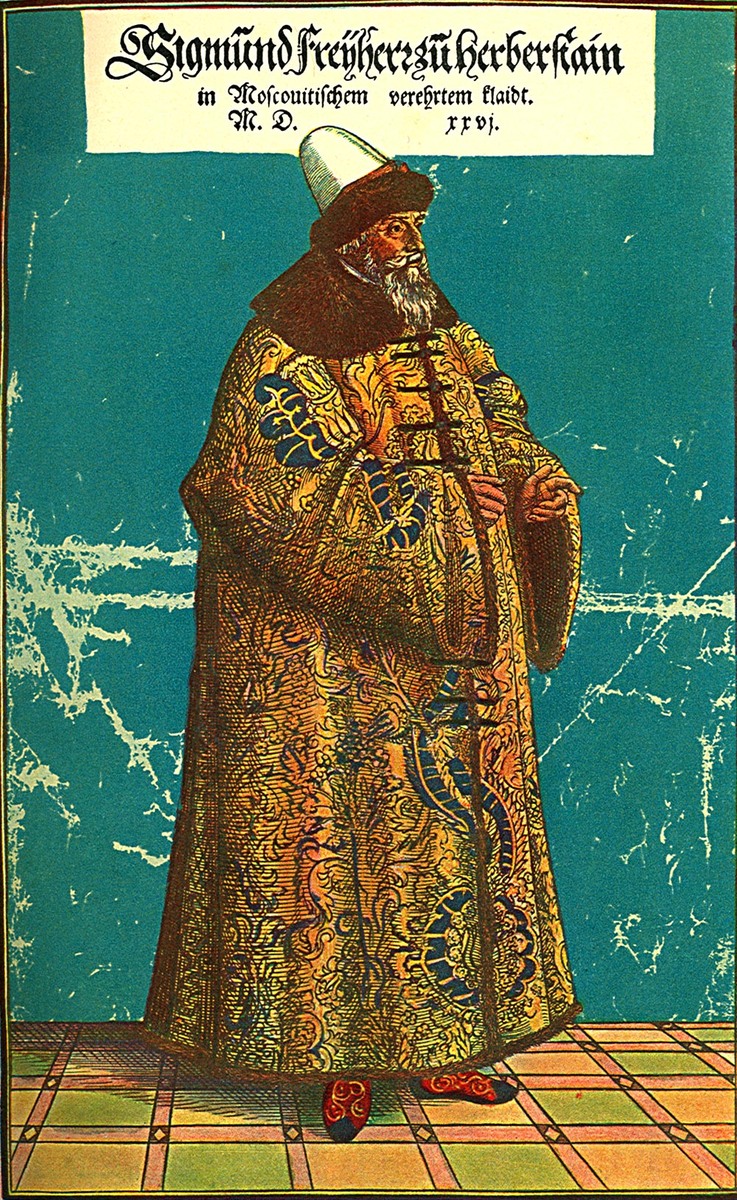 Герберштейн в жалованном русском платье, полученном им при втором посольстве (с рисунка того времени)
// Сигизмунд Герберштейн. Записки о Московитских делах. - СПб., 1908.