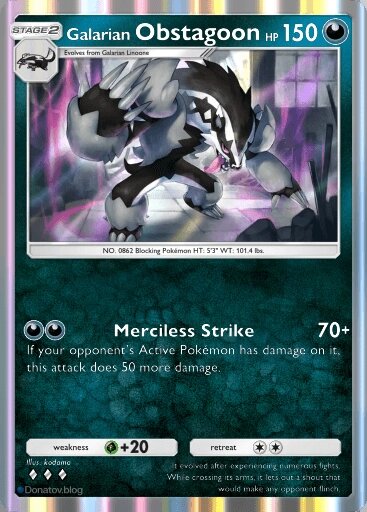    Карта Galarian Obstagoon из Pokemon TCG Pocket