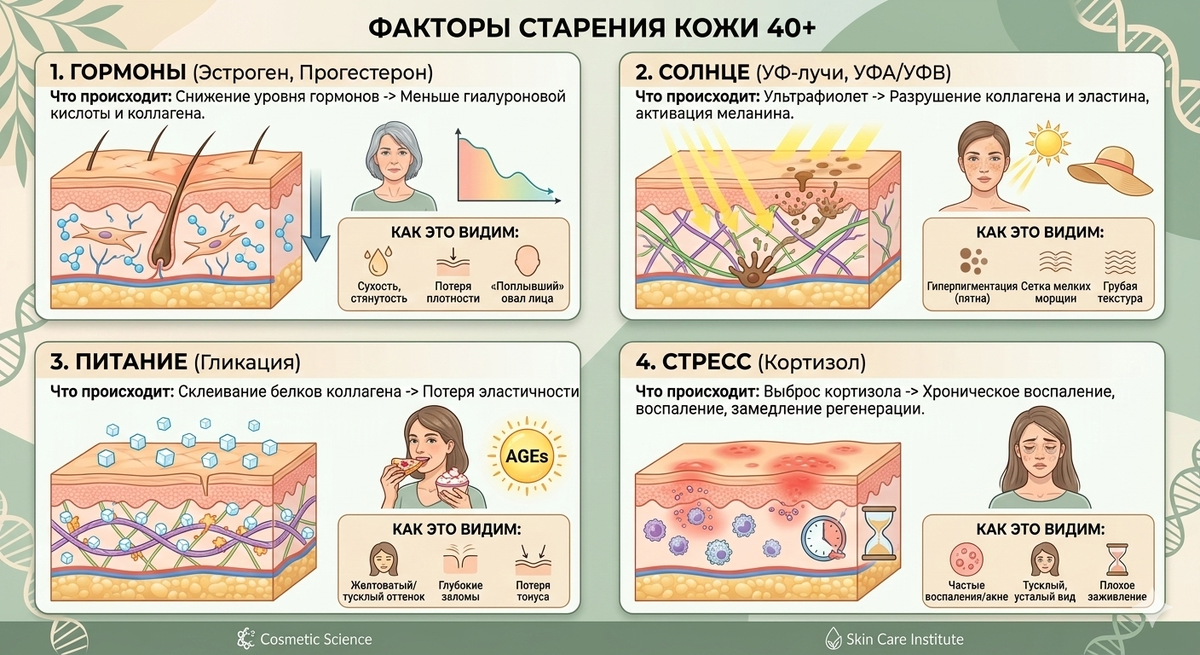 4 главных триггера, которые меняют нашу внешность после 40