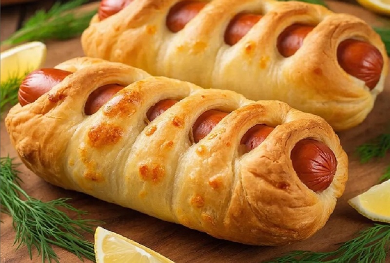 Сосиски в пуховом тесте. Простой и вкусный рецепт для всей семьи