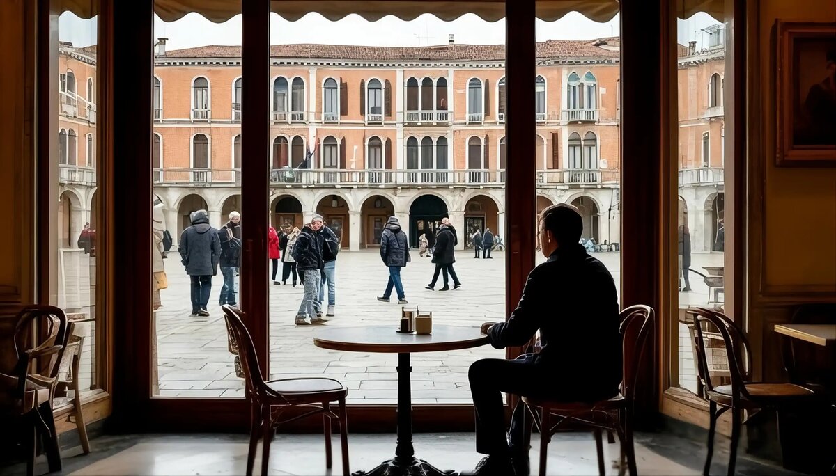 Наблюдение из «укрытия» остаётся базовой поведенческой стратегией человека 
(Иллюстрация создана с помощью ИИ)  📷
