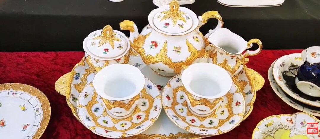 Сервизы Meissen, Rosenthal, Weimar и других мануфактур на антикварных рынках Германии.