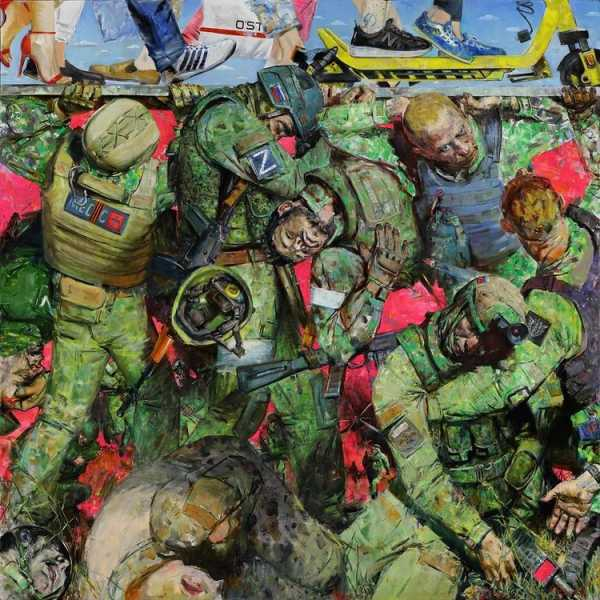 Художница  Ксения Чжу. "Атланты". 2023 г.