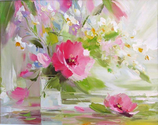 Нежная и яркая мелодия живописных цветов художника Александра Сергеева.