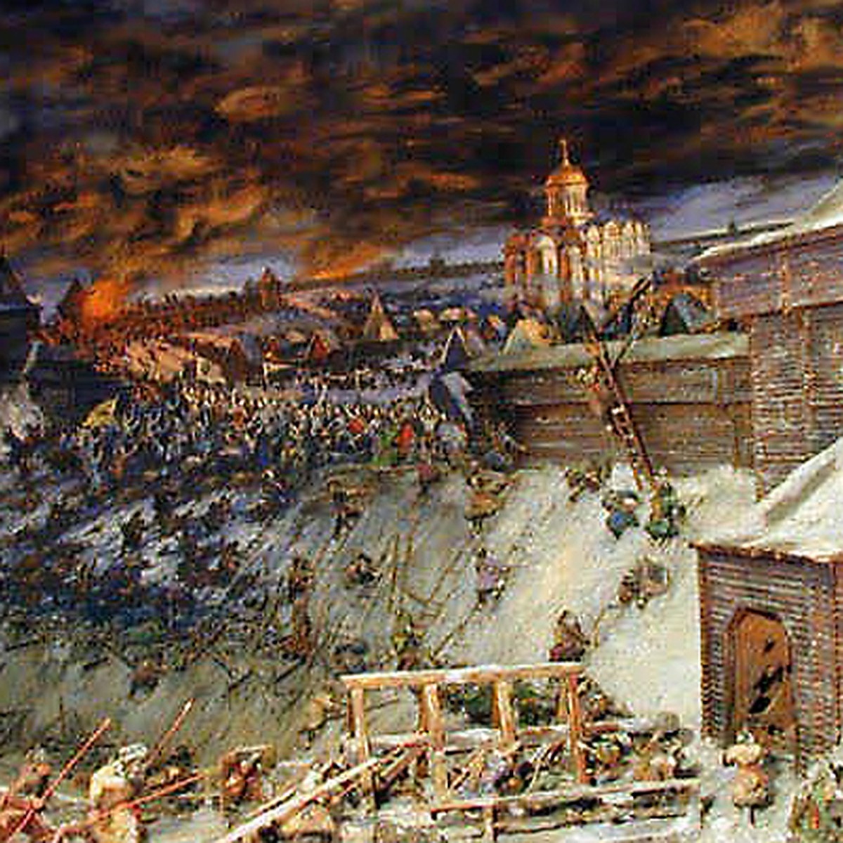 Диорама Е.И. Дешалыта. «Героическая оборона Старой Рязани от монголо-татарских войск в 1237 году». 