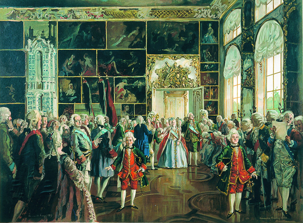 А.Н. Бенуа. Выход императрицы Екатерины II - 1912