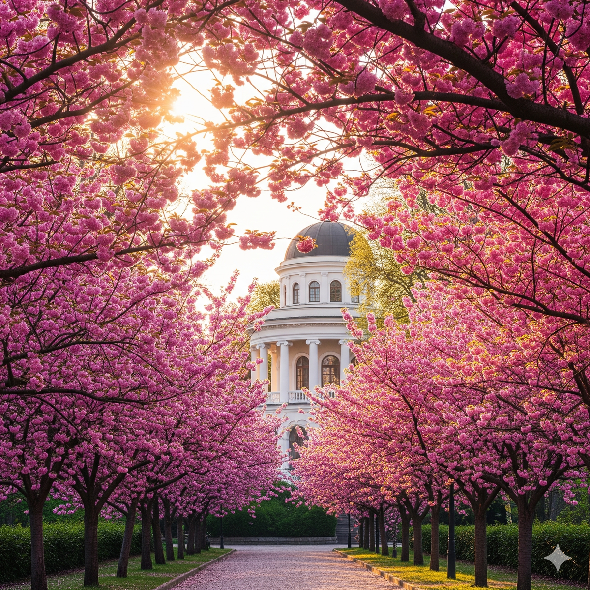 Это идеальное место для портретов, где цветы будут прямо у вашего лица.