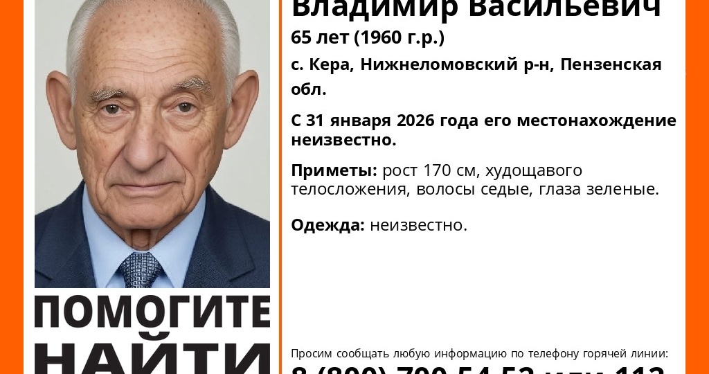 В Пензенской области ищут пропавшего 65-летнего жителя Нижнеломовского района