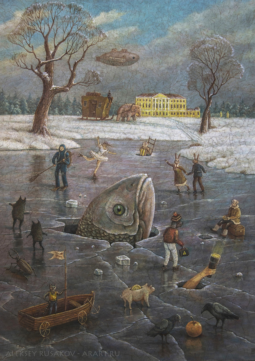 Крупная рыба 80 х 60 см. холст, масло - Художник Алексей Русаков