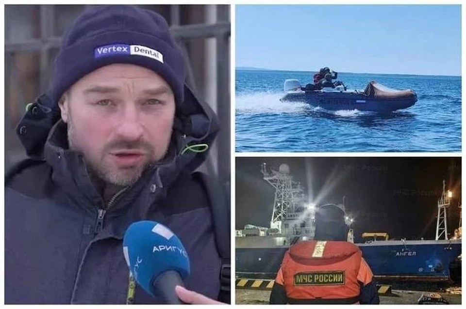    Михаил Пичугин вместе с братом и племянником отправился на лодке к Шантарским островам осуществить давнюю мечту. Фото: Ариг Ус/ личный архив/ МЧС России.