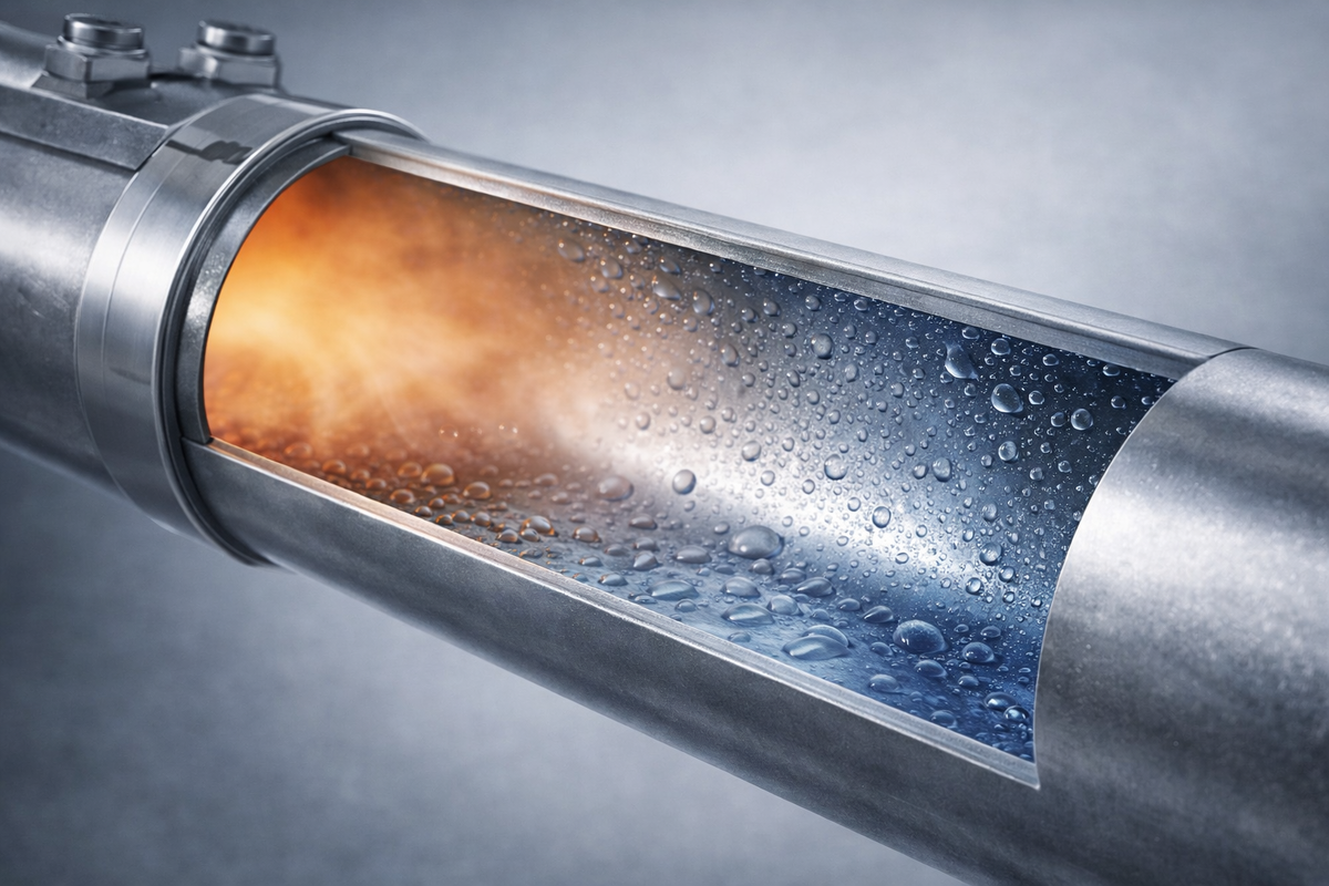 Для систем сжатого воздуха обычно указывают точку росы под давлением, так как при повышении давления способность воздуха удерживать влагу уменьшается.

