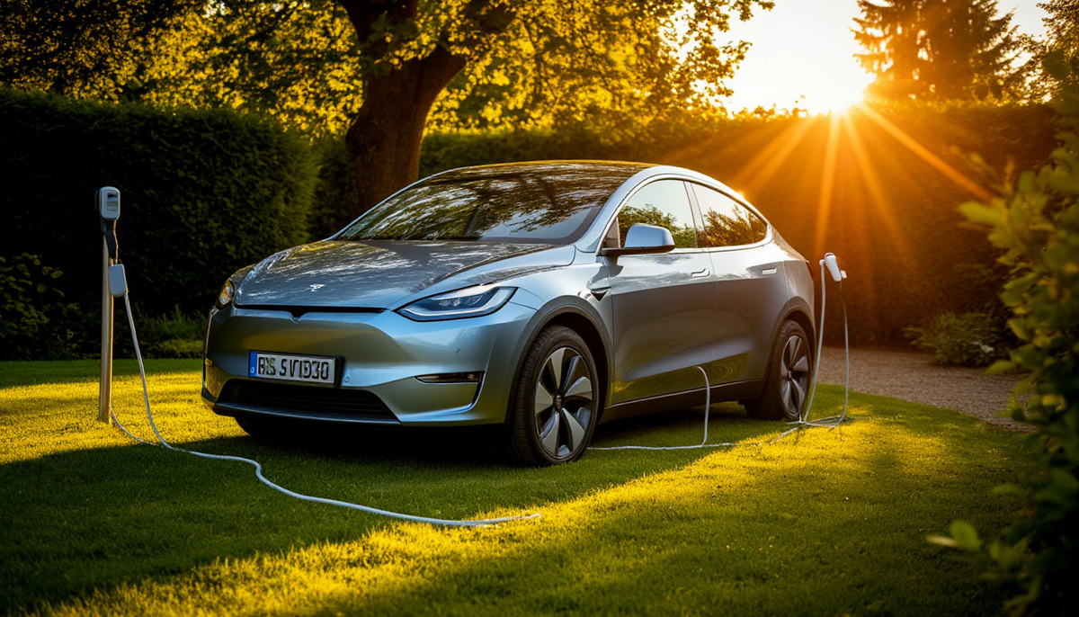 Электрокар заряжается от розетки 