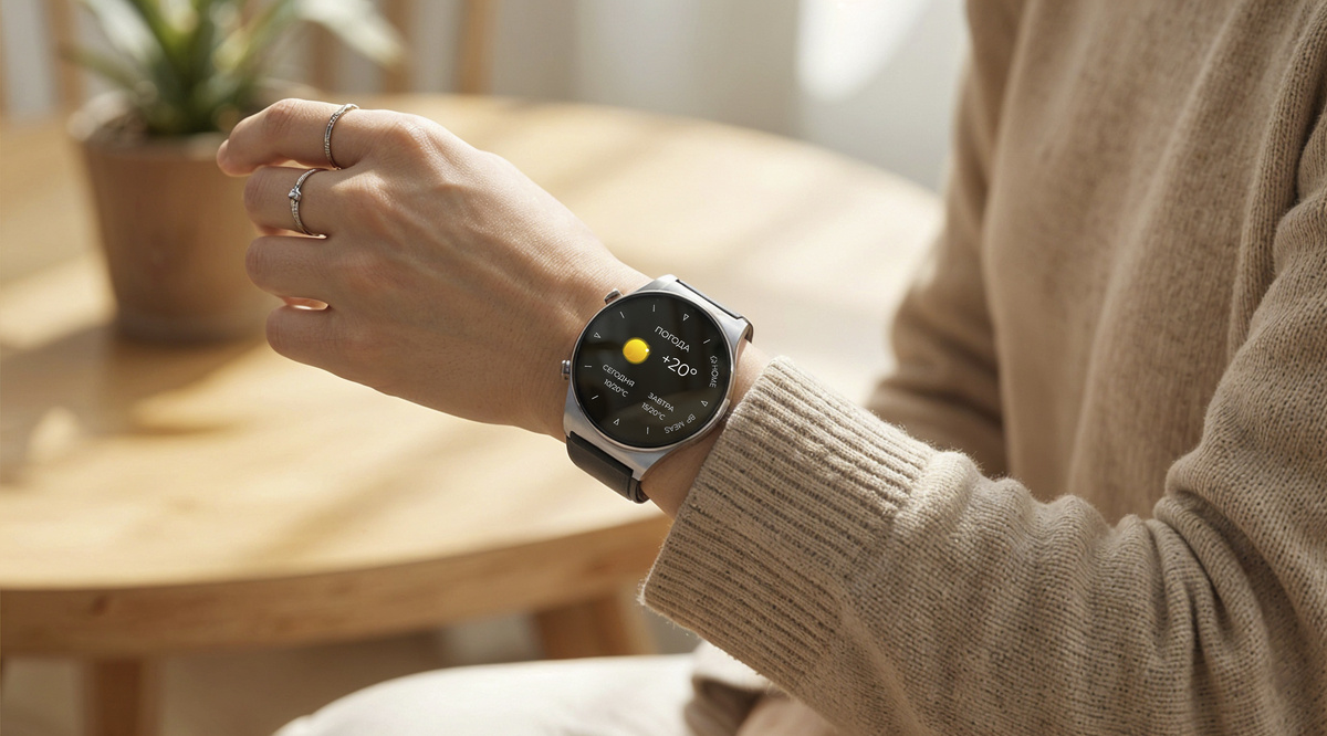 Отображение погоды на часах HealthBand