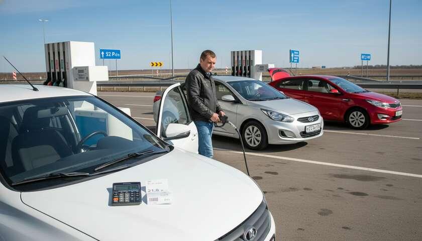 Замерил расход у ВАЗ и корейцев на трассе, разница 360 рублей