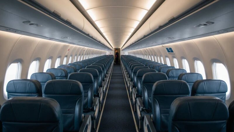    Самолет. Салон самолета. Перелет. Рейс Нейросети