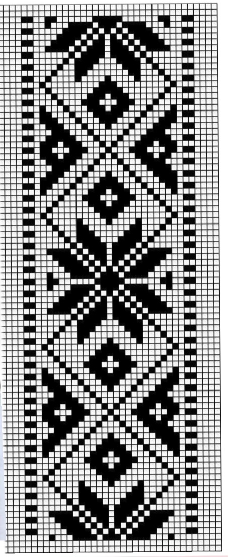 Схема вязания филейного узора. 