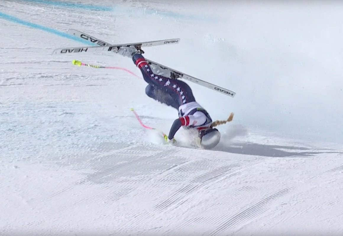 Падение Линдси Вонн /скриншот с трансляции