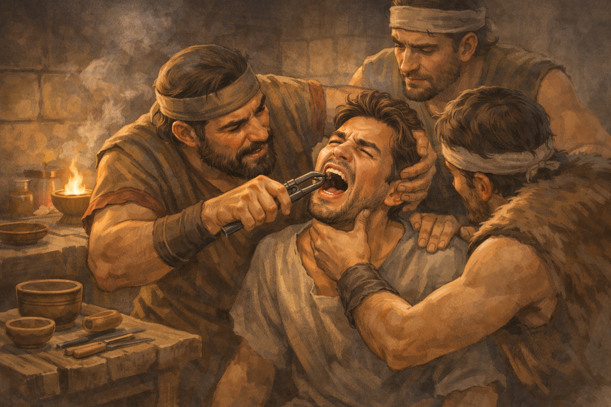 На протяжении веков лечение зубов проходило без анестезии: боль считалась неизбежной частью помощи.