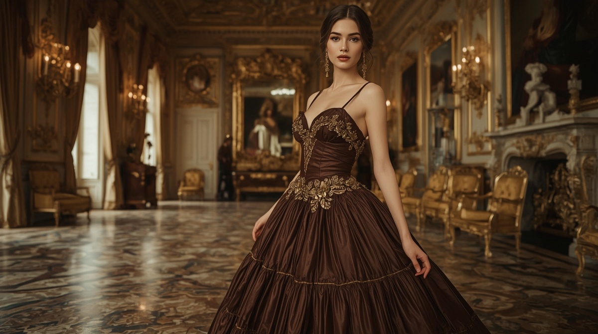 Как видно, нейросеть не поняла, что я просил платье из настоящего шоколада, поэтому иногда приходится делать несколько итераций и тестировать промпт, чтобы добиться нужного результата.