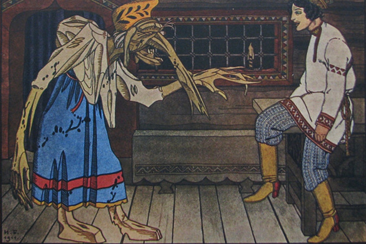    "Баба-Яга". Иллюстрация "Сказке о трёх царских дивах и об Ивашке, поповском сыне". И. Билибин. Графика. 1911 г./wikipedia.org