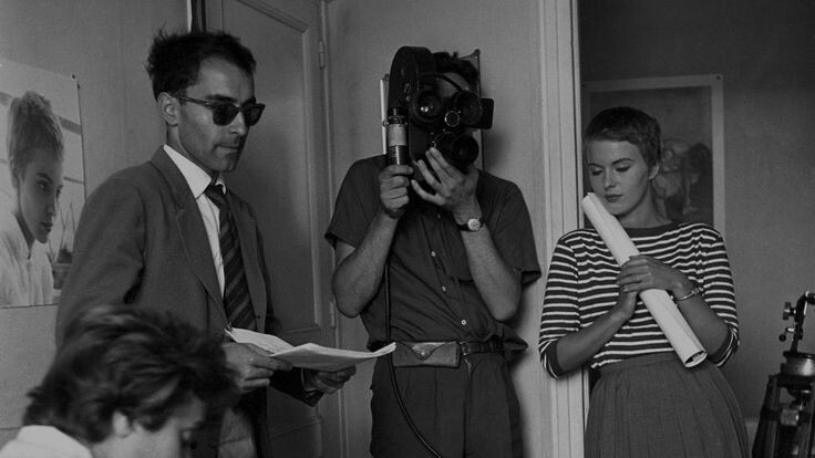 На съёмочной площадке фильма "На последнем дыхании"