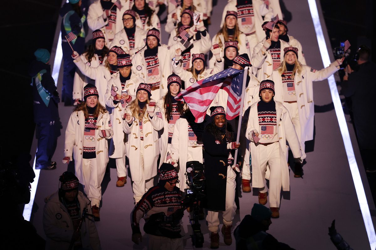    Сборная США на открытии зимних Олимпийских игр 2026