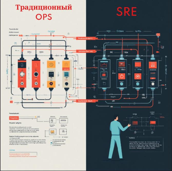 SRE заменяет ручное вмешательство программными механизмами управления надежностью.