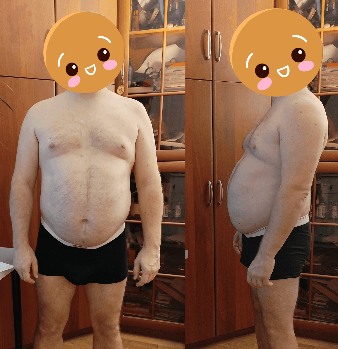 Фото на старте программы похудения, 3 недели назад.