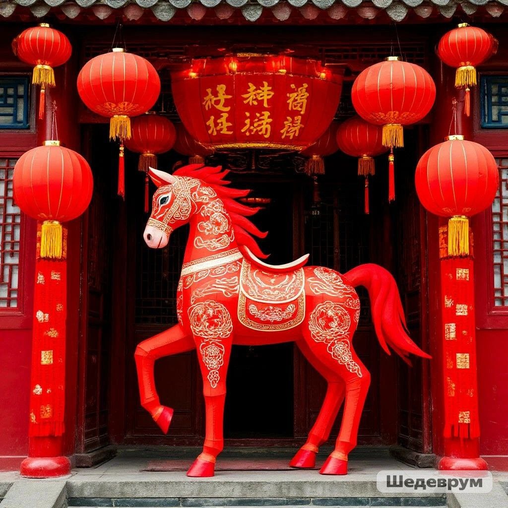 Украшения к Новому году по лунному календарю, изображение сгенерировано ИИ