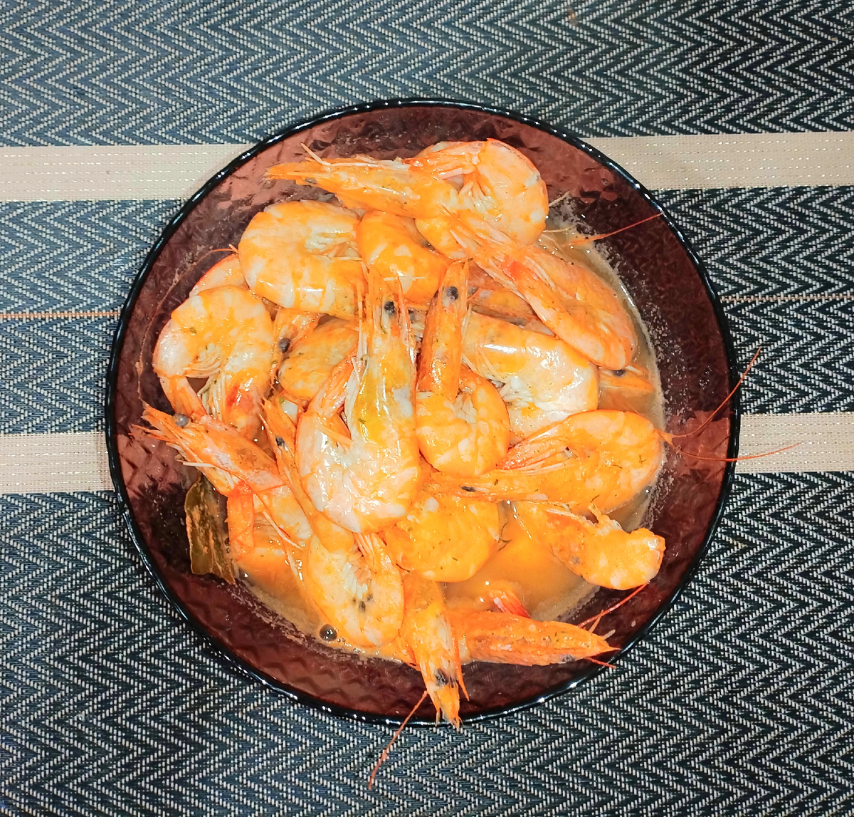 Варёные криветки на ужин.