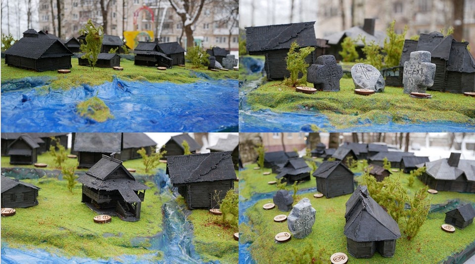    Фрагменты макета "Василево". Фото: предоставлено Михаилом Бабайцевым