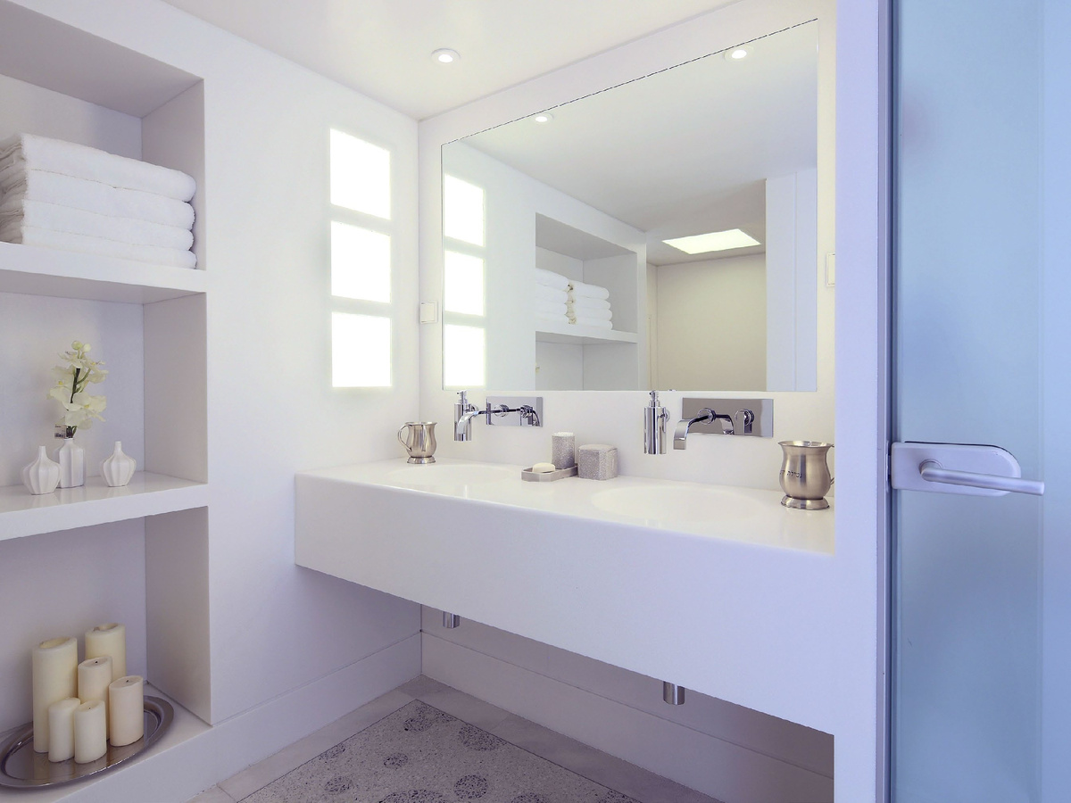 Оформление ванной комнаты в Mikvah
Москва, Россия Цвет: Staron Glacier AG612