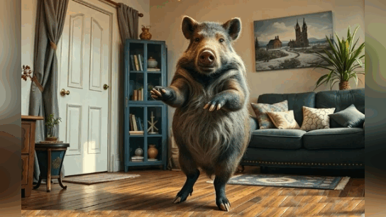 Так увидела кабана в квартире нейросеть