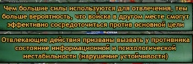 Принципы и цели отвлекающе-сковывающих действий при организации наступления с использованием пространства фронта