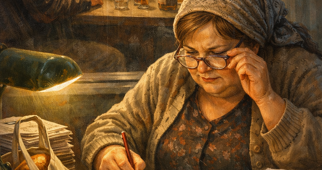 Бандиты смеялись над ней, принимали за глупую, неуклюжую тётку с авоськами, а в это время незаметная бухгалтерша подбивала свой баланс...