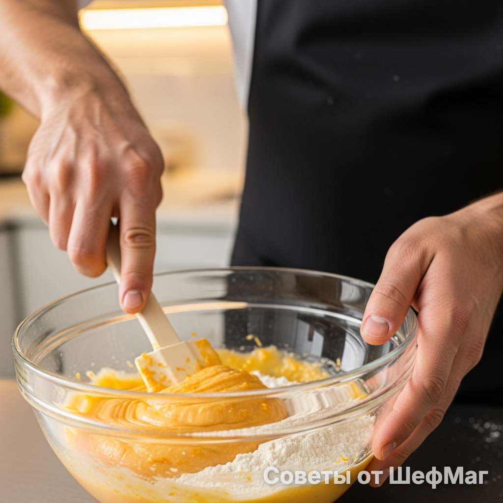 Не взбивайте тесто после добавления муки, просто объедините ингредиенты лопаткой.