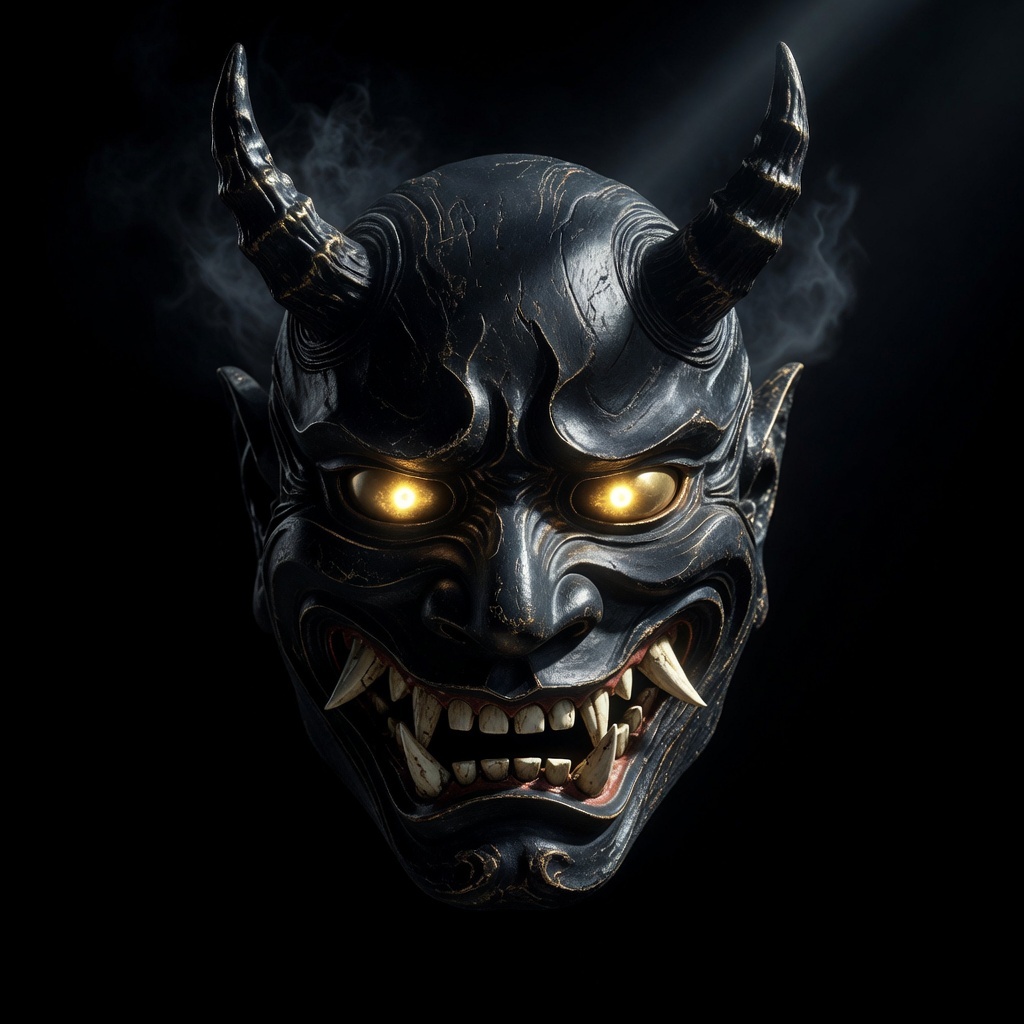 Пылающий взгляд, свирепый оскал, острые рога - не хвастайся этой маской перед своей бабушкой