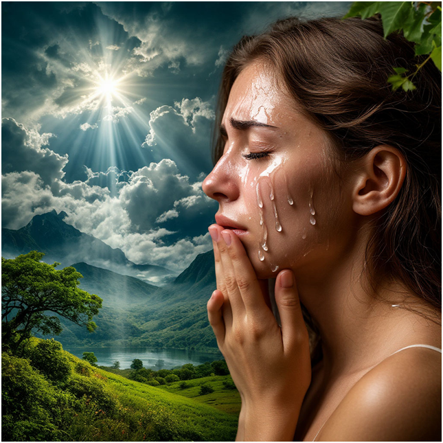 Сгенерировано ИИ- плачет природа-плачет Душа.