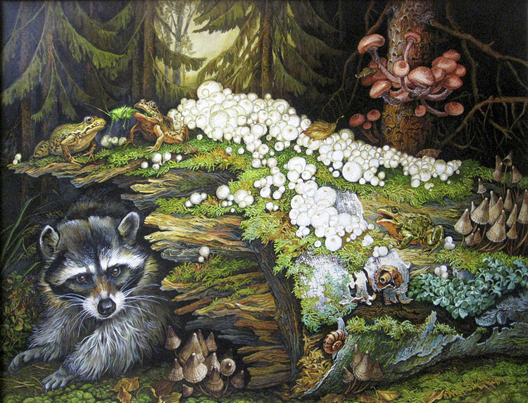 © Елена Гозман. Лесной натюрморт. Темпера. 80 × 60см. 2010.