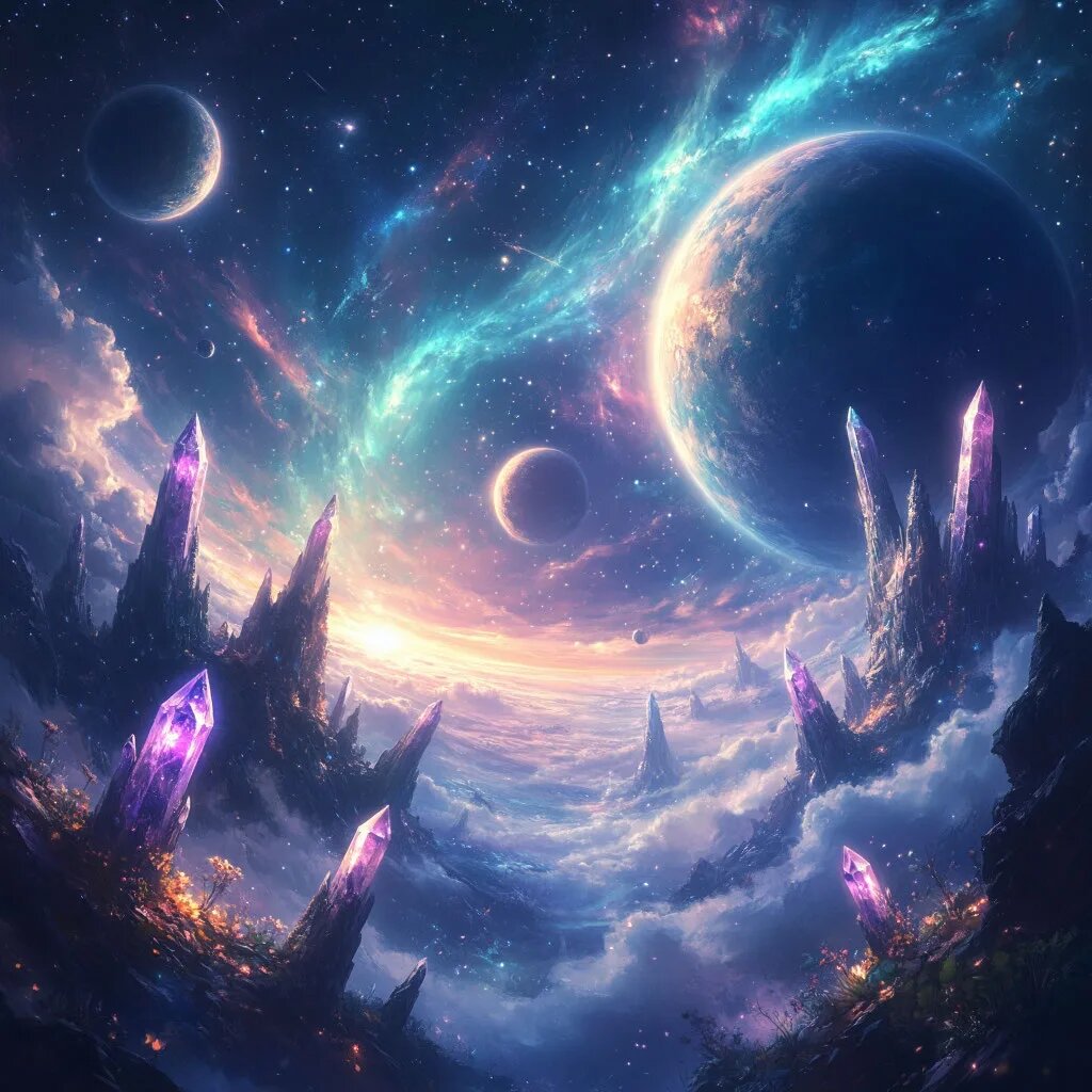 Планеты. Иллюстрация сгенерирована нейросетью