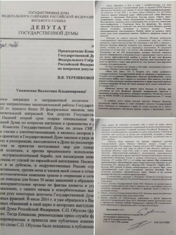   Фото: скриншот страницы т-г Михаила Матвеева