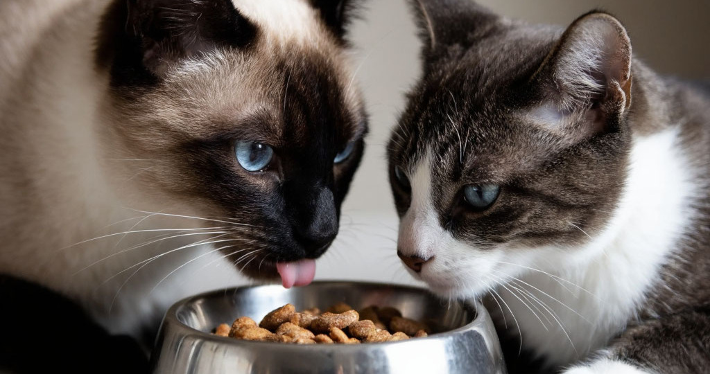 Кошки за обедом