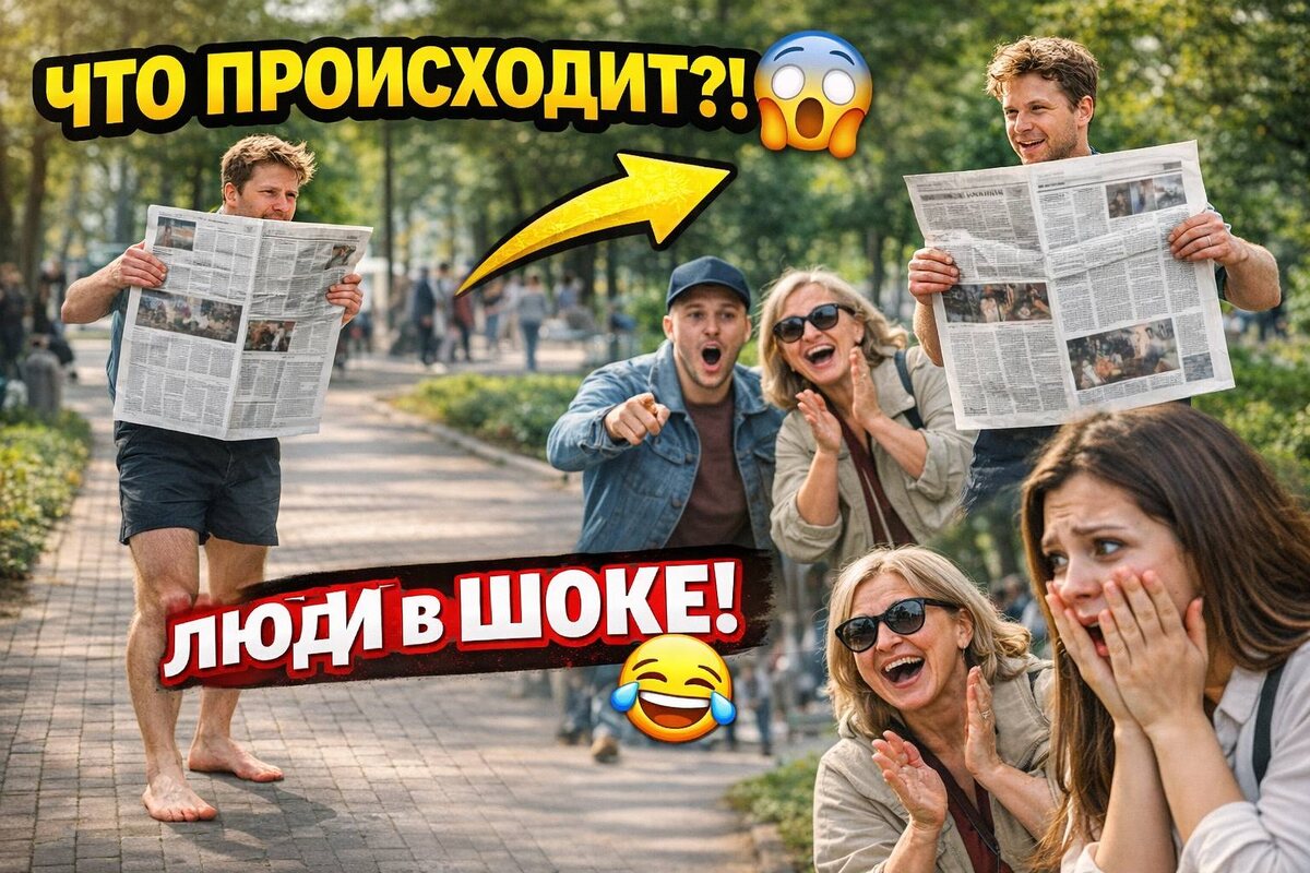 Газета как «костюм» дня 🗞️ Шок, смех и вирусная реакция прохожих в парке 😆