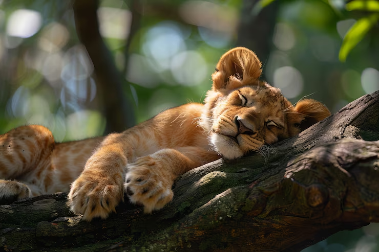 В природе представители кошачьих действительно долго отдыхают после еды