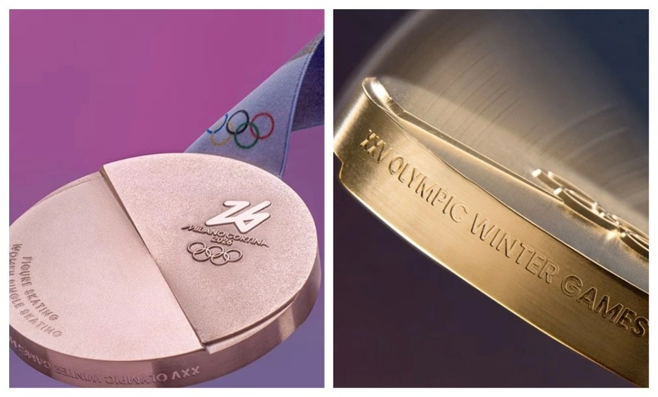    Так выглядят медали Олимпиады-2026, которые разваливаются сразу после награждений у спортсменов в руках. Фото: Коллаж olympics.com