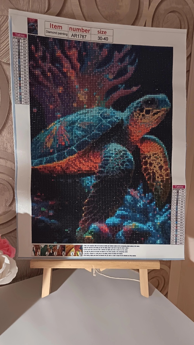 Готовая картина «черепаха». Алмазная мозаика. 